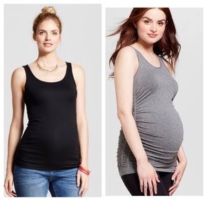 Maternity Tanks 4/ 2 Ruched Spandex, 2 Cotton Mix